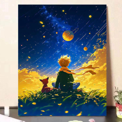 [샵포유] DIY 유화 명화 그림 그리기 세트 (40x50cm), 1세트, 어린왕자