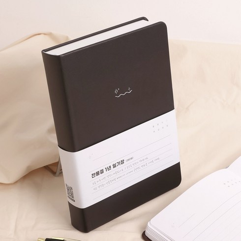 잔물결 일기장 다이어리 5년 3년 1년 다이어리 감사 기록 만년 ver, 1년 / 다크브라운, 1개