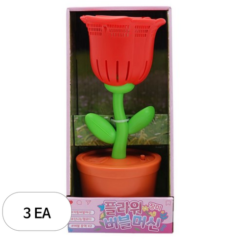 비앤씨 멜로디 플라워 버블머신 장미 + 버블액 40ml x 2p 세트, 혼합색상, 3세트