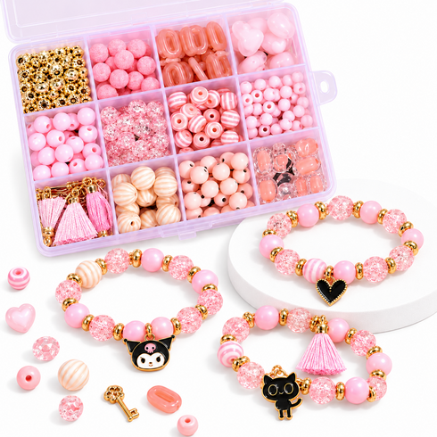웨일릿 키치 비즈공예 팔찌 캐릭터 블랙핑크 DIY, 1개, 1set