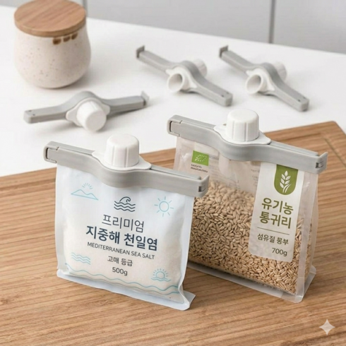 온유 봉지 캡 밀봉 마개 4p, 4개, 화이트