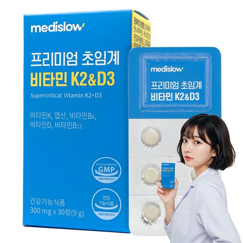메디슬로 프리미엄 mk-7 초임계 비타민 K2&D3 식약청인증, 1개, 30정