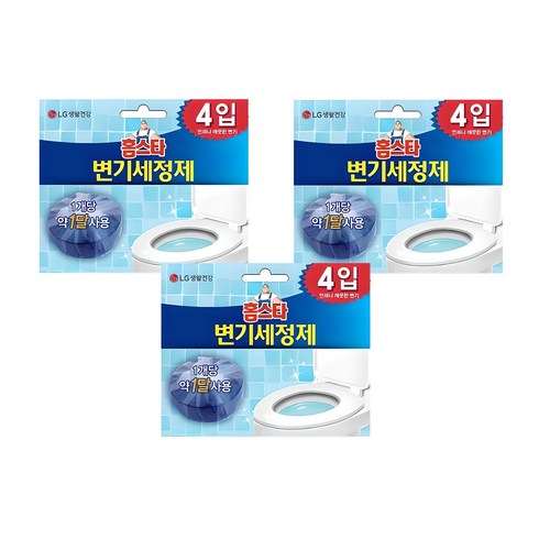 홈스타 변기 세정제 고체형 4p, 160g, 3개