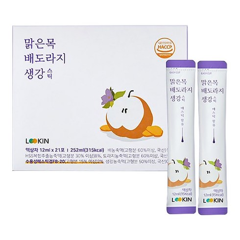 루킨 매스틱 함유 맑은목 배도라지생강 스틱 21p, 252ml, 1개