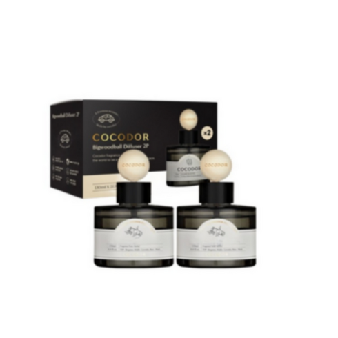 코코도르 프리미엄 빅우드볼 차량용 디퓨저 130ml 2개입, 블랙체리, 2세트