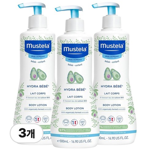 무스텔라 이드라 베베 바디로션, 500ml, 3개