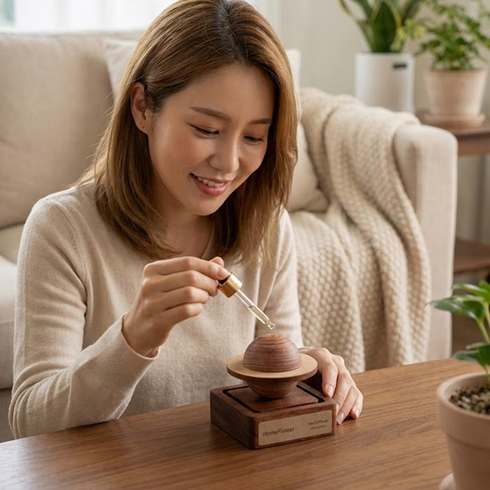 씨엔알비 공간 가득 향기 우드 디퓨저 발향기, 1개입, 1개, 월넛