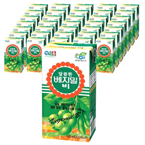 베지밀 달콤한 비 두유, 190ml, 64개