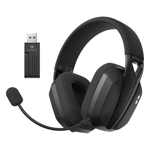 벤트론스 무선 게이밍 헤드셋 2.4G C타입 7.1가상채널 PC PS 게임 블루투스, 블랙, CT780 LITE