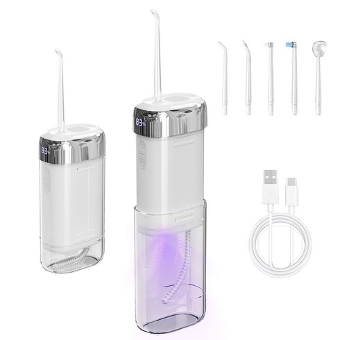 ERANSTAR UV-C 살균 물치실 IPX7방수 휴대용 무선 구강세정기, 화이트, Q5