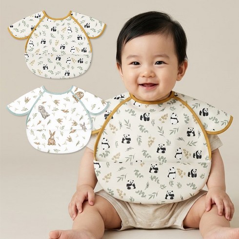 몽실이 소프트 풀커버 이유식 턱받이 2종 SET