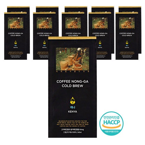 신선한 커피농가 더치커피 파우치 케냐AA, 40ml, 1개입, 10개