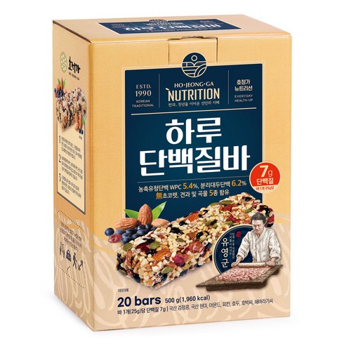 호정가 하루단백질바 (20개입), 1개, 500g