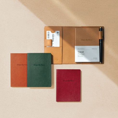 [JKM591] 트래블 포켓북 세트, 베이지 SET [포켓노트 : 베이지&딥그린]
