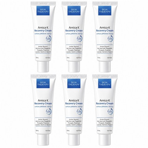 아르니카 케이 리커버리 크림 스킨테라피 | 멍크림 연고 | 1 Week | 붓기 타박상 | Arnica Bruise Cream | 유아 어린이 안전 | 8가지 추출물, 30g, 6개