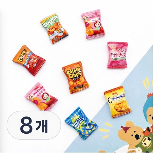 스낵 봉지 마그넷 귀여운 인테리어 냉장고 자석 8p, 혼합색상