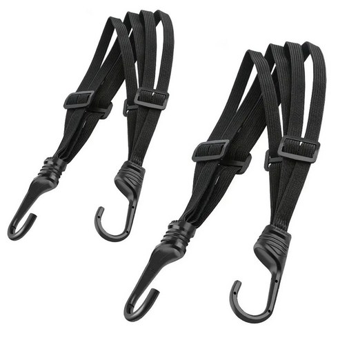 썬더로프 오토바이 자전거 고정 스트랩 조정 4가닥 탄성 로프 60cm+90cm 2가지 묶음 세트, 2개, 블랙