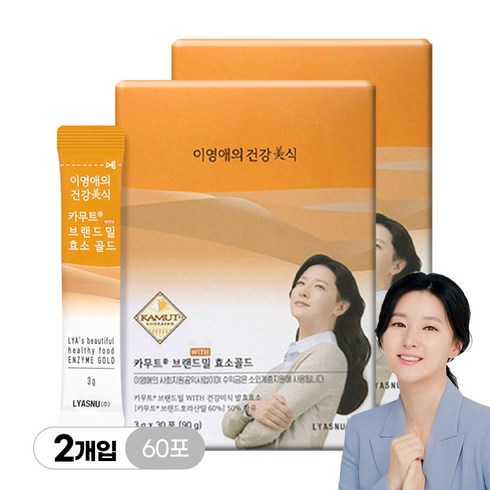 이영애의 건강미식 카무트 브랜드밀 효소 골드, 2개, 90g