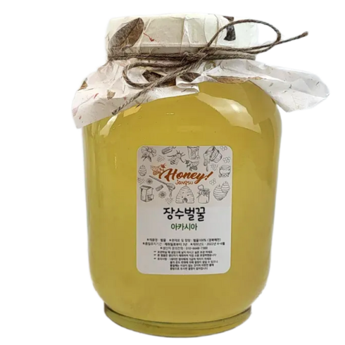 국내산 아카시아 꿀 100% 벌꿀 100프로 국산 꿀 2.4kg 장수벌꿀, 1개