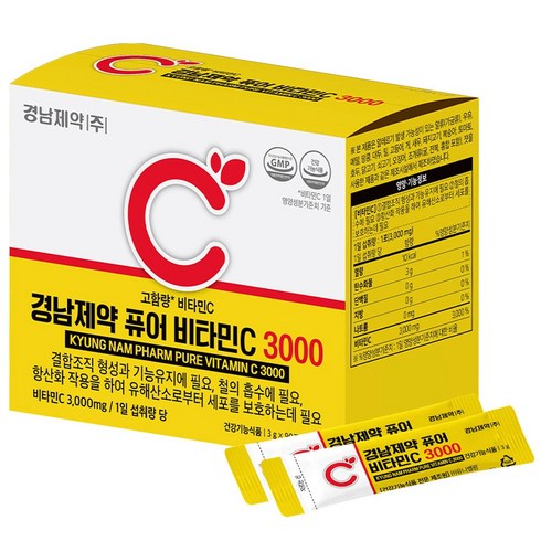경남제약 퓨어 비타민C 3000 고함량 90포, 270g, 1개