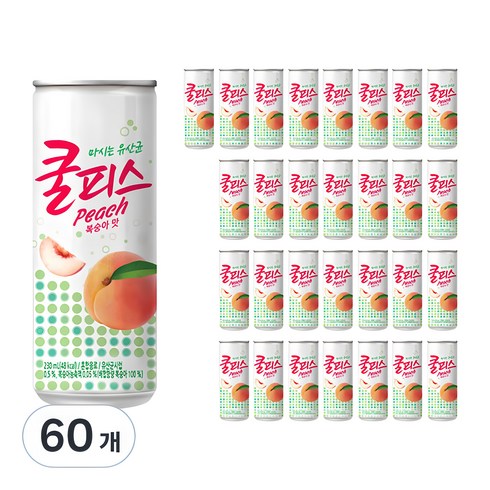 동원 마시는유산균 쿨피스 복숭아맛, 230ml, 60개