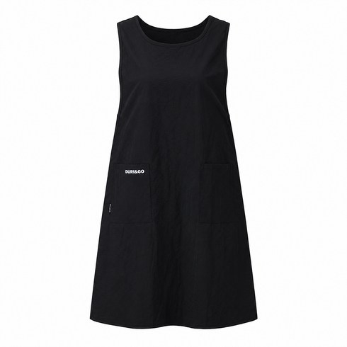 두리앤고 빅사이즈 방수 앞치마 루즈핏 카페 조끼형, 블랙, 1개