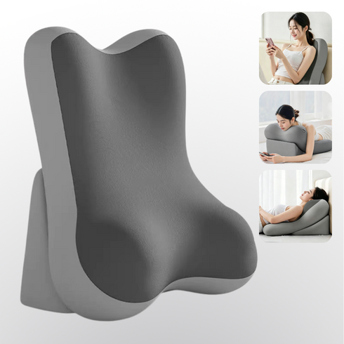 2in1 다기능 인체공학 등받이 쿠션 침대 등받이쿠션 45*37*60cm, 회색