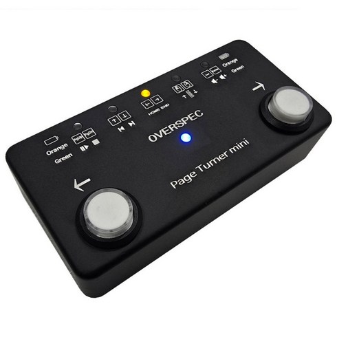 페이지터너 미니 - Made in Korea 저소음 스위치 1년 무상A/S 블루투스 태블릿 악보 페달, 1개, 블랙