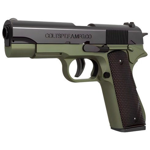 UB 콜트 M1911 탄피 배출 너프건 자동 연사 권총, 1개, 그린 블랙