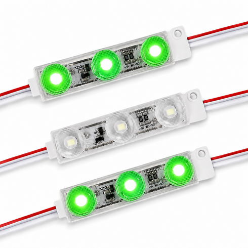 히든 LED 3구모듈 방수 12V 간판LED 녹색, 50개