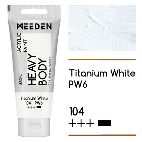 미든 코리아 아크릴 물감 티타늄 화이트, 1개, 100ml