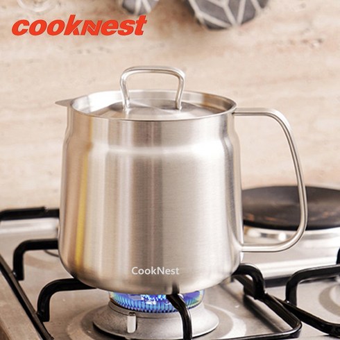 CookNest 304 스텐 물끓이는 주전자 인덕션 케틀팟 멀티팟 냄비, +기름 유출망, 1개, 1.5L