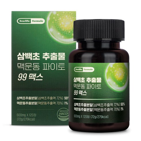 삼백초 추출물 맥문동 파이토 99맥스 국산 100% 식약청 HACCP 인증, 1개, 120정