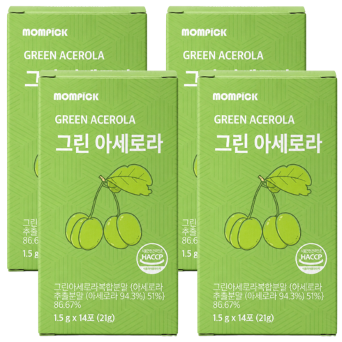 맘픽 그린 아세로라 비타민C 분말, 4개, 14회분