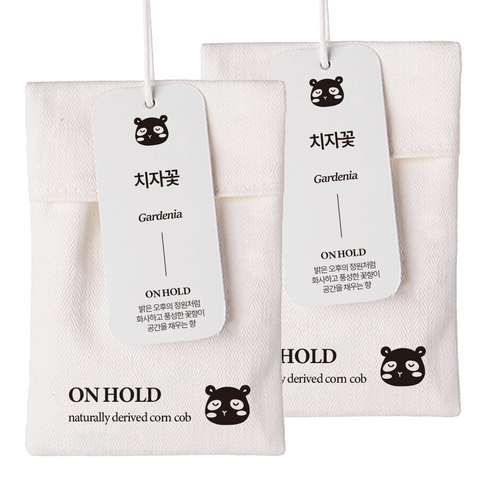 온홀드 퍼퓸 샤쉐 디퓨저 옷장 차량용 걸이형 방향제 탈취제, 15g, 2세트, 치자꽃