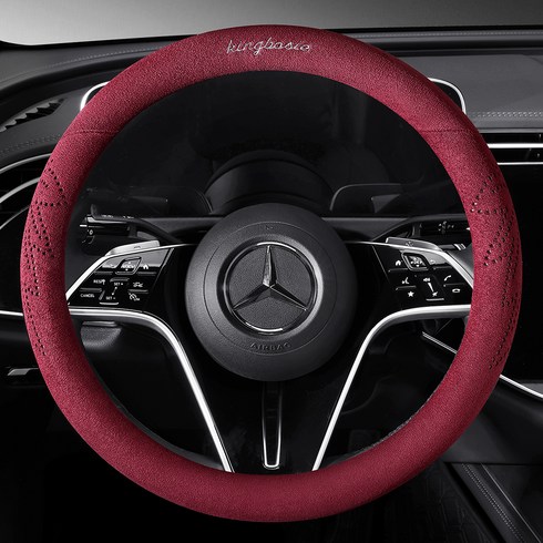 Jenofa 논슬립 부드러운 그립감 스웨이드 핸들커버, 레드