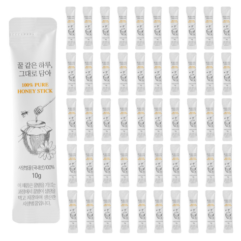 꿀같은하루 그대로담아 사양벌꿀 국내산 꿀스틱, 50개, 10g