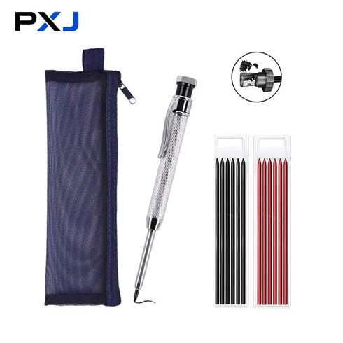 공구PX 2.8mm 목공 샤프 홀더펜 세트 목수 건축 현장 작업용 연필, 1개, 은색
