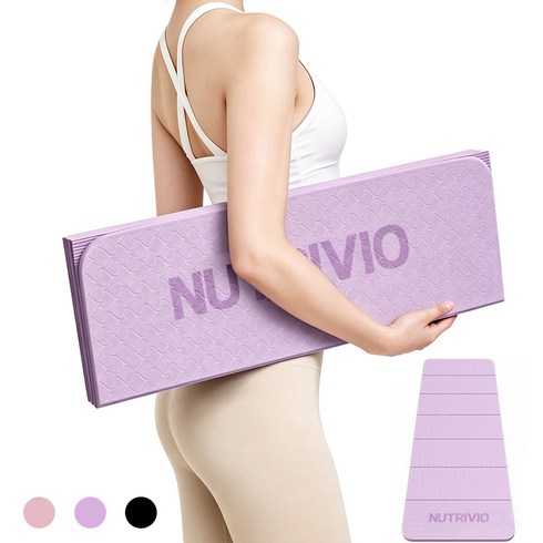 NUTRIVIO 운동매트 스트레칭 필라테스 tpe 접이식 홈트 요가매트, 1개, 페플