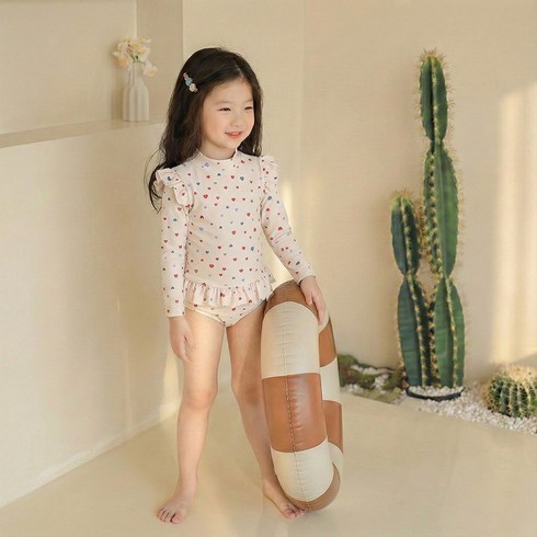 베베브리즈 여아 수영복 래쉬가드 모자세트