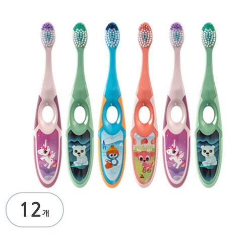조르단 스텝 2단계 유아칫솔, 랜덤 발송, 1개입, 12개