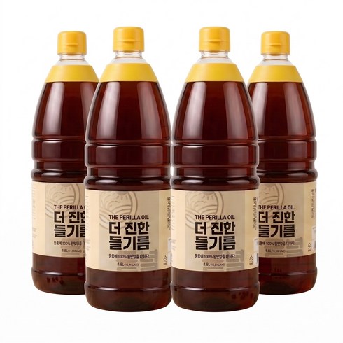 [들녘] 전통압착 더 진한 통들깨100% 들기름, 4개, 1.8L