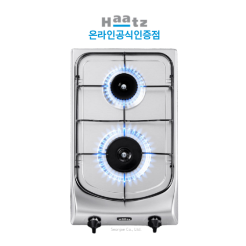 Haatz 쿡탑 빌트인 가스레인지 2구, GC-2303SDBH, LPG