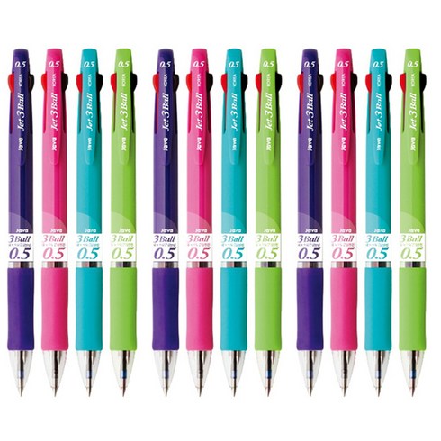 자바펜 제트3볼 볼펜 0.5mm, 민트, 12개
