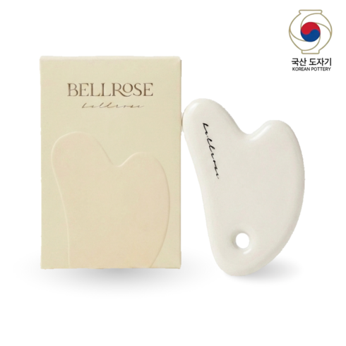 [국산]벨로즈 세라믹 괄사 얼굴 두피 바디 도자기 마사지 마사지기 도구, 화이트, 1개