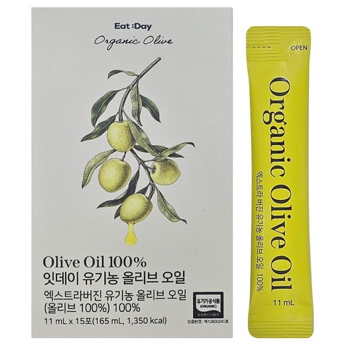 잇데이 유기농 엑스트라버진 올리브오일 100% 스틱, 30개, 11ml