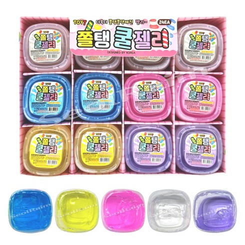 토이세븐 쫄깃 탱글 젤리 슬라임, 혼합색상, 55g, 24개