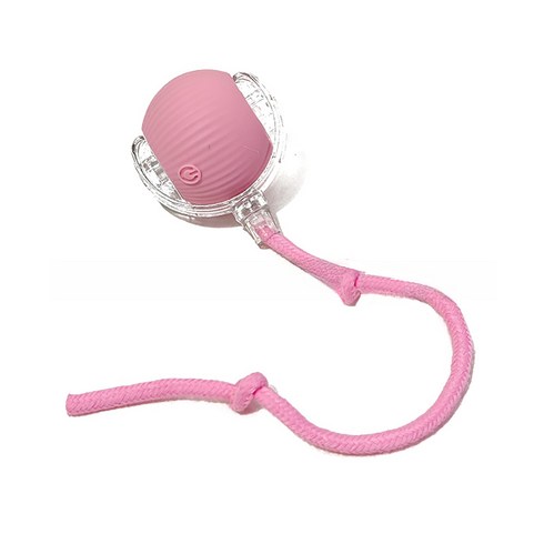 오브펫 고양이 혼자노는 자동 스마트 볼 장난감 로프, 핑크, 1개, P02