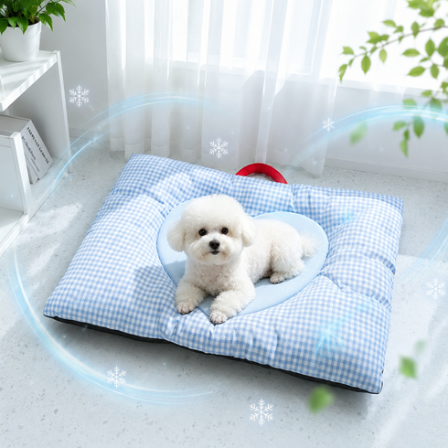 WHH 사계절통용 통기성 휴대용 소형 고양이 강아지 방석, 1개, 블루