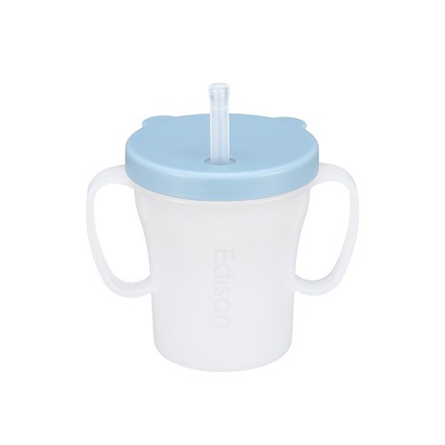 에디슨 베이비 흘림방지 빨대컵, 블루, 3개, 200ml